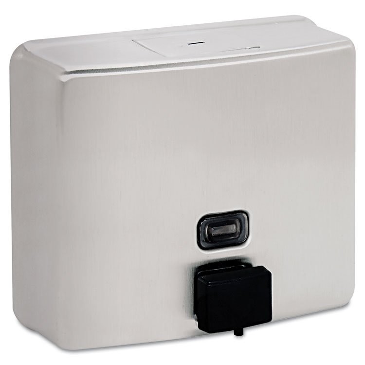 Bobrick ConturaSeries Surface-Mounted Liquid Soap Dispenser, 40 oz, 7 x 3.31 x 6.13, Stainless Steel Satin (BOB4112)