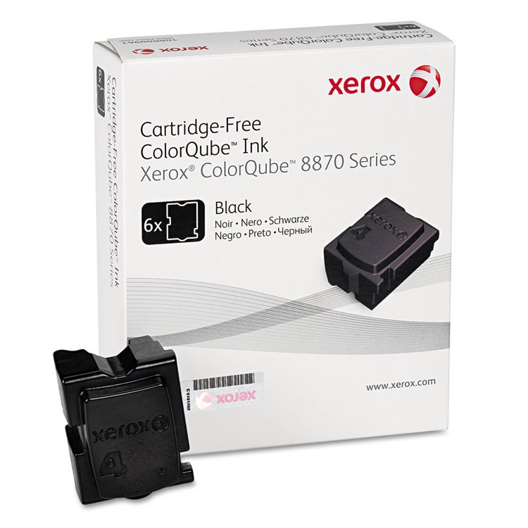Xerox 108R00953 Solid Ink Stick, 16,700 Page-Yield, Black, 6/Box (XER108R00953)