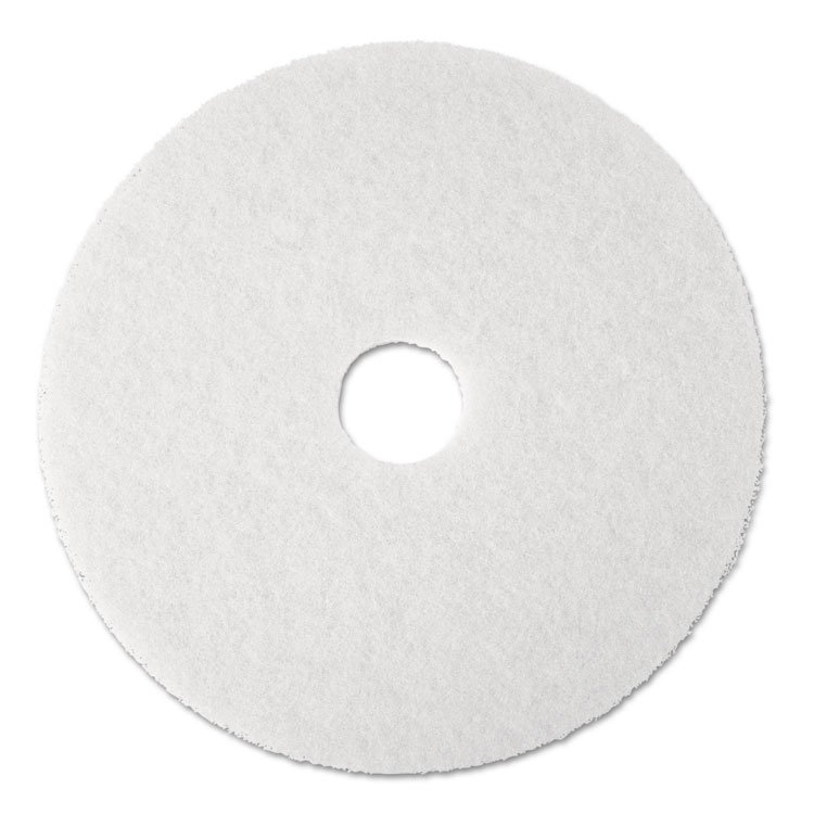 3M Low-Speed Super Polishing Floor Pads 4100, 20" Diameter, White, 5/Carton (MMM08484)