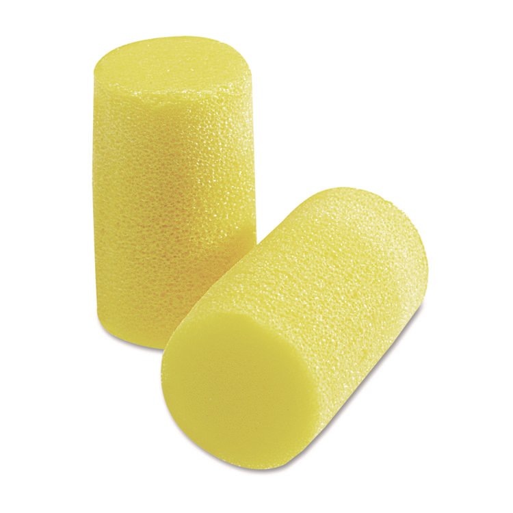 Classic E-A-R Classic Plus Earplugs, Cordless, PVC Foam, Yellow, 200 Pairs/Box (MMM3101101)