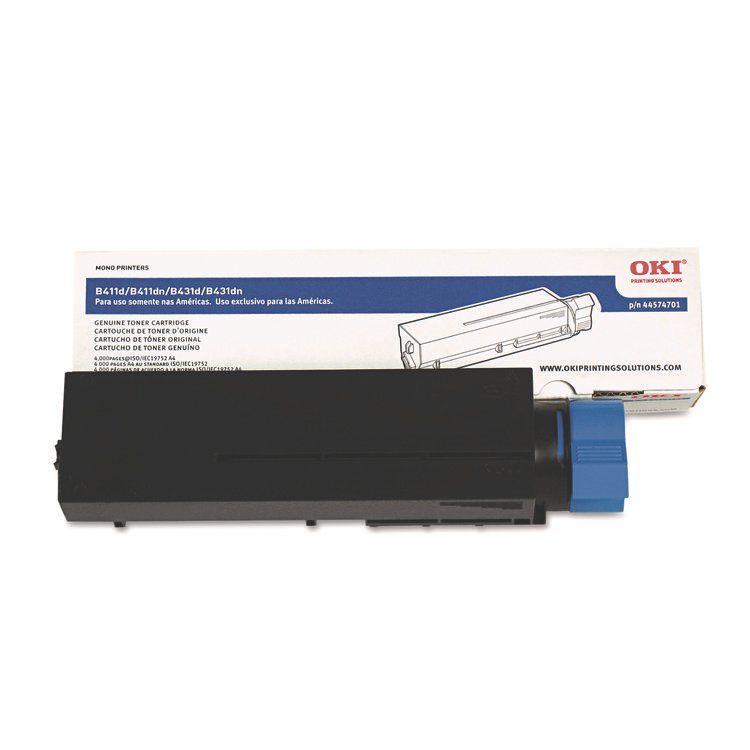 Oki 44574701 Toner, 4,000 Page-Yield, Black (OKI44574701)