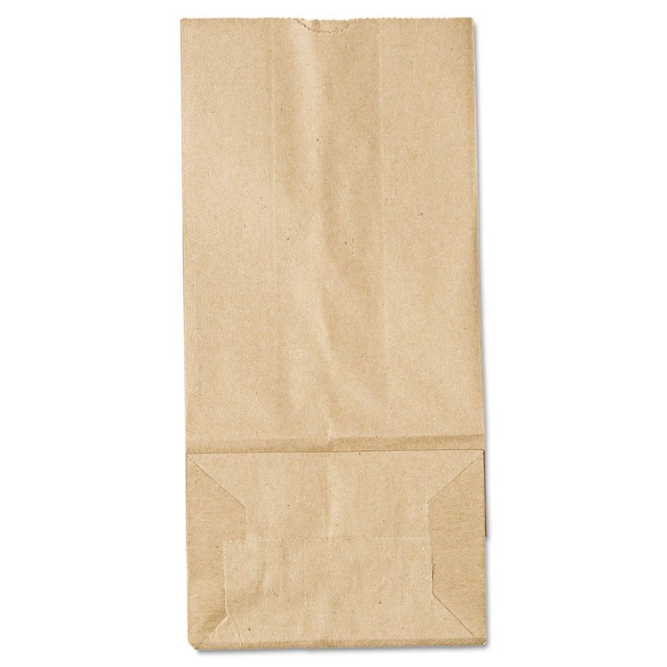 ROSS & WALLACE PAPER PRODUCTS, INC. Grocery Paper Bags, 5# Size, 35# Basis Weight, 5.25" x 3.38" x 10.94", Kraft, 500/Bundle (BAGGK5500)