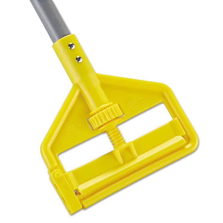 Rubbermaid Commercial Invader Fiberglass Side-Gate Wet-Mop Handle, 1" dia x 60", Gray/Yellow (RCPH146)