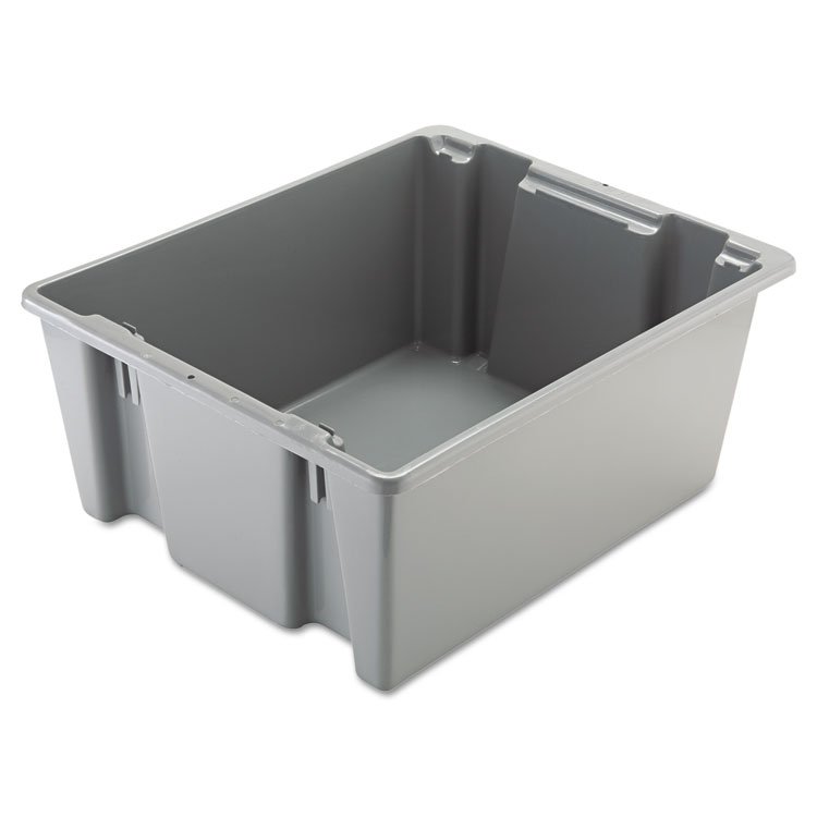 Rubbermaid Commercial Palletote Box, 19 gal, 23.5" x 19.5" x 10", Gray (RCP1731GRA)