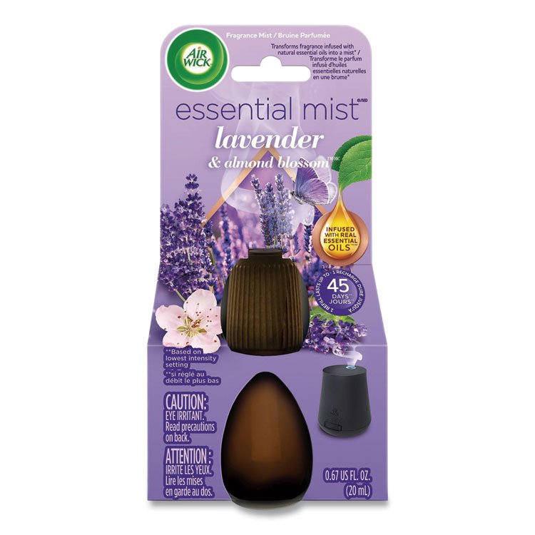 Air Wick Essential Mist Refill, Lavender and Almond Blossom, 0.67 oz Bottle (RAC98552EA)