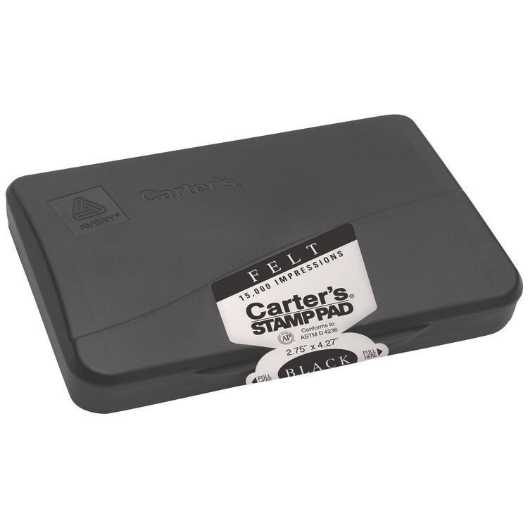 Carter's Pre-Inked Felt Stamp Pad, 4.2"5x 2.75", Black (AVE21081)