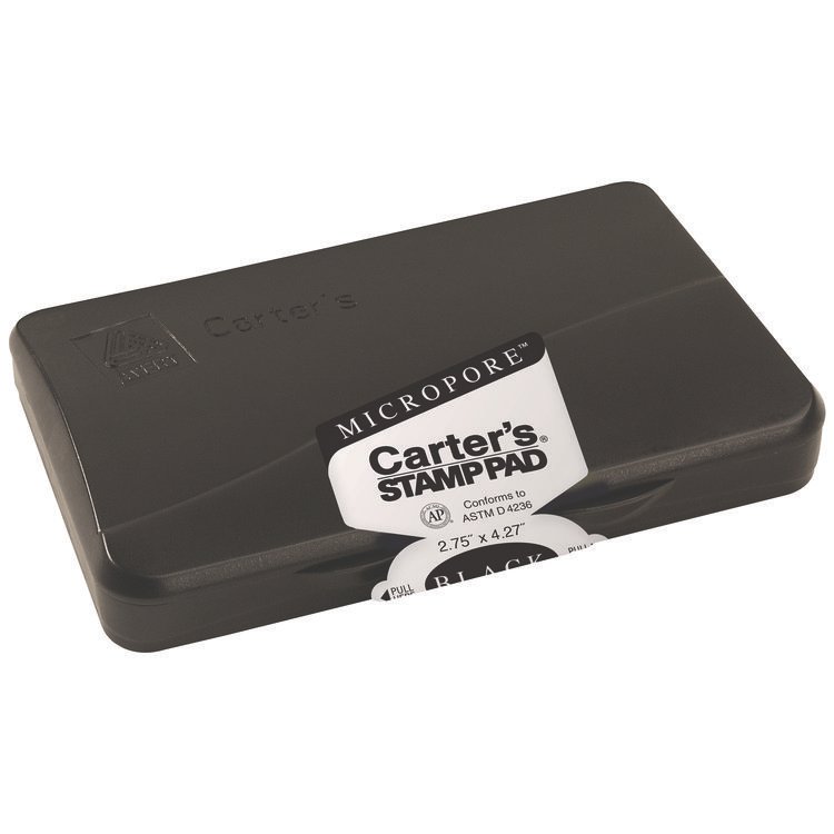 Carter's Pre-Inked Micropore Stamp Pad, 4.25" x 2.75", Black (AVE21281)