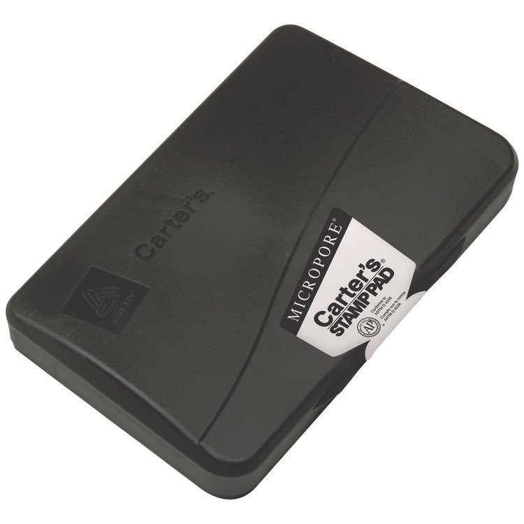 Carter's Pre-Inked Micropore Stamp Pad, 6.25" x 3.25", Black (AVE21282)