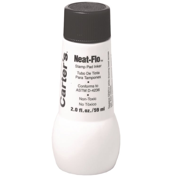 Carter's Neat-Flo Stamp Pad Inker, 2 oz Bottle, Black (AVE21448)