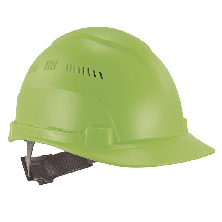 ergodyne Skullerz 8966 Class C Lightweight Cap-Style Hard Hat, Adjustable Venting, 6-Point Rachet Suspension, Lime (EGO60224)