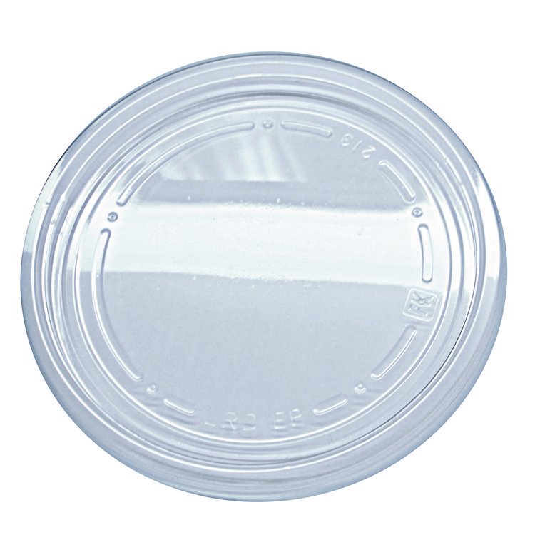 Fabri-Kal Recycleware Round Deli Container Lids, Flat Plug Fit, Clear, Plastic, 500/Carton (FABLRD)