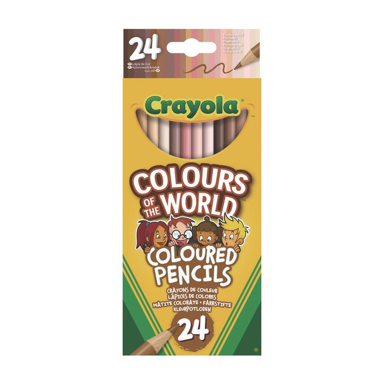 Crayola Colors of the World Colored Pencils, Assorted Lead and Barrel Colors, 24/Pack (CYO684607)