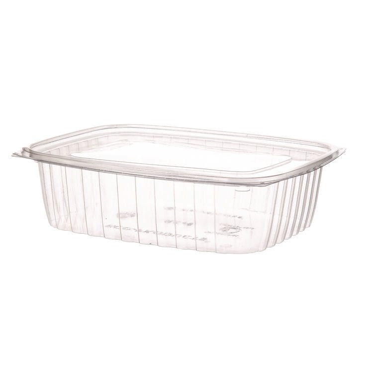 Eco-Products Renewable and Compostable Rectangular Deli Containers, 48 oz, 8 x 6 x 2, Clear, Plastic, 50/Pack, 4 Packs/Carton (ECOEPRC48)