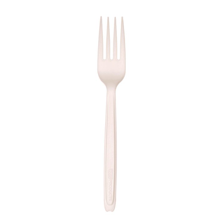 Eco-Products Cutlery for Cutlerease Dispensing System, Fork, Plastic, White, 960/Carton (ECOEPCE6FKWHT)