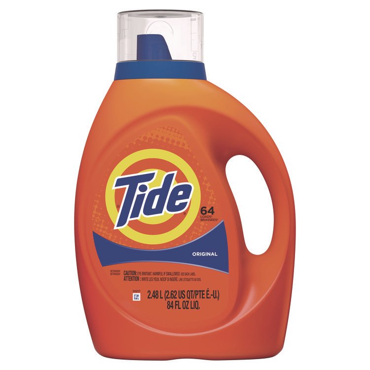 Tide HE Liquid Laundry Detergent, Original Scent, 64 Loads, 84 oz Bottle, 4/Carton (PGC12108)