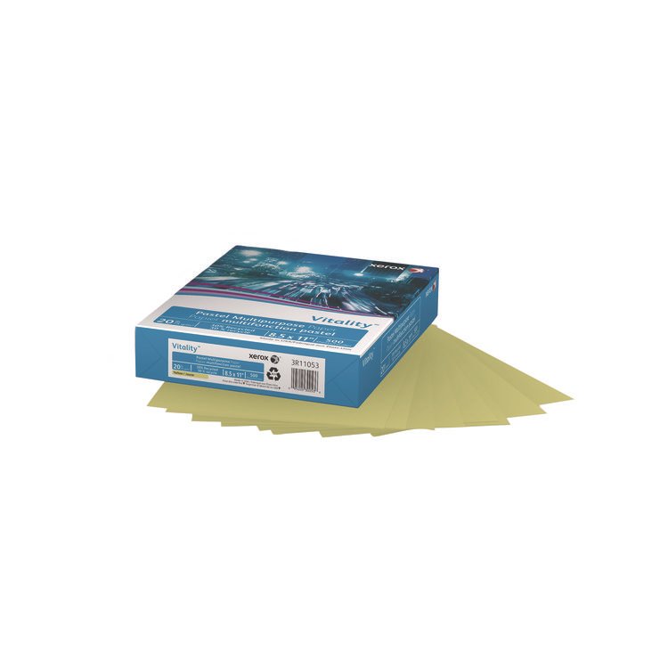 xerox Multipurpose Pastel Colored Paper, 20 lb Bond Weight, 8.5 x 11, Yellow, 500/Ream (XER3R11053)