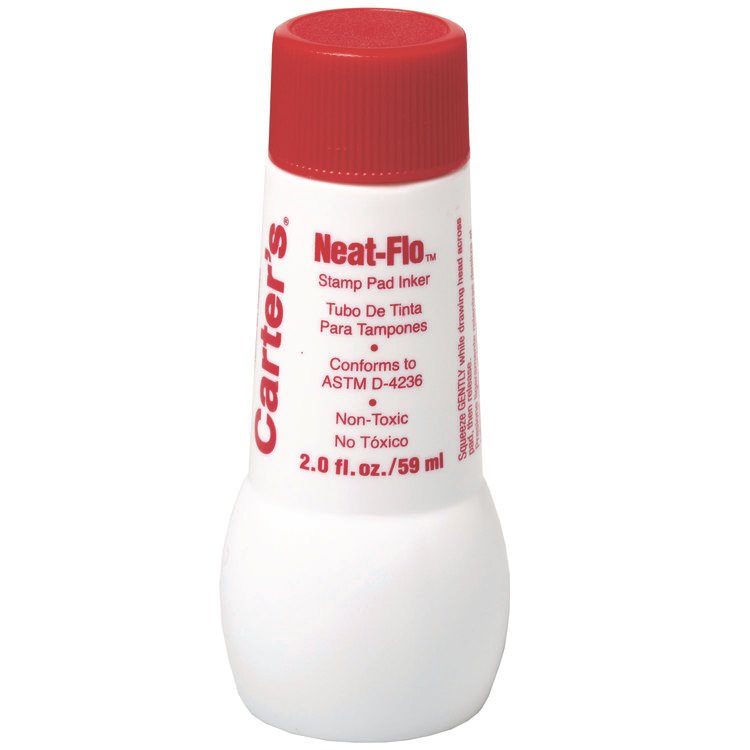 Carter's Neat-Flo Stamp Pad Inker, 2 oz Bottle, Red (AVE21447EA)