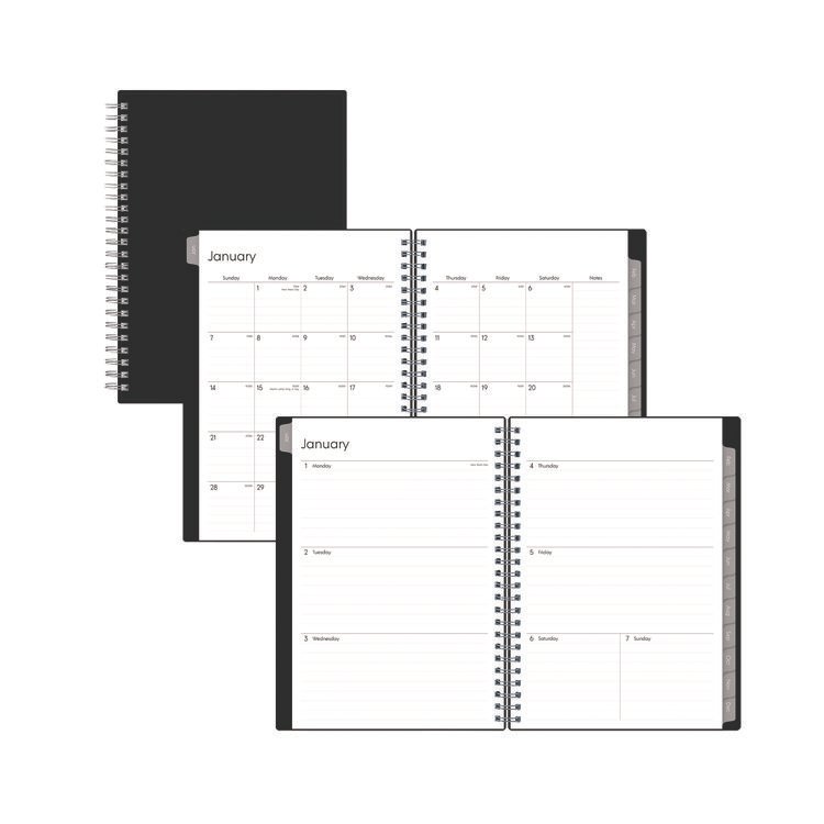 Blue Sky Enterprise Weekly/Monthly Notes Planner, 8.63" x 5.88", Black Cover, 12-Month (Jan to Dec): 2026 (BLS131793)