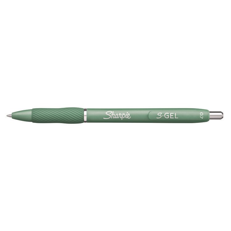 Sharpie S-Gel S-Gel Fashion Barrel Gel Pen, Retractable, Medium 0.7 mm, Black Ink, Green Barrel, 4/Pack (SAN2195731)