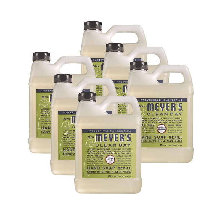 Mrs. Meyer's Clean Day Liquid Hand Soap Refill, Lemon Scent, 33 oz, 6/Carton (SJN373219)