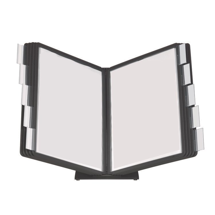 Durable VARIO Document Holder, 10 Panels 15.5 x 6.5 x 10.75, Black Borders (DBL552201)