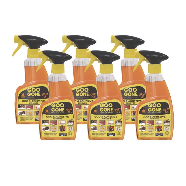 Goo Gone Spray Gel Cleaner, Citrus Scent, 12 oz Spray Bottle, 6/Carton (WMN2096)