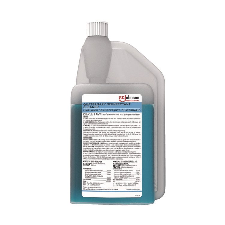 SC Johnson Professional Quaternary Disinfectant Cleaner, 32 oz Bottle, 6/Carton (SJN680066)