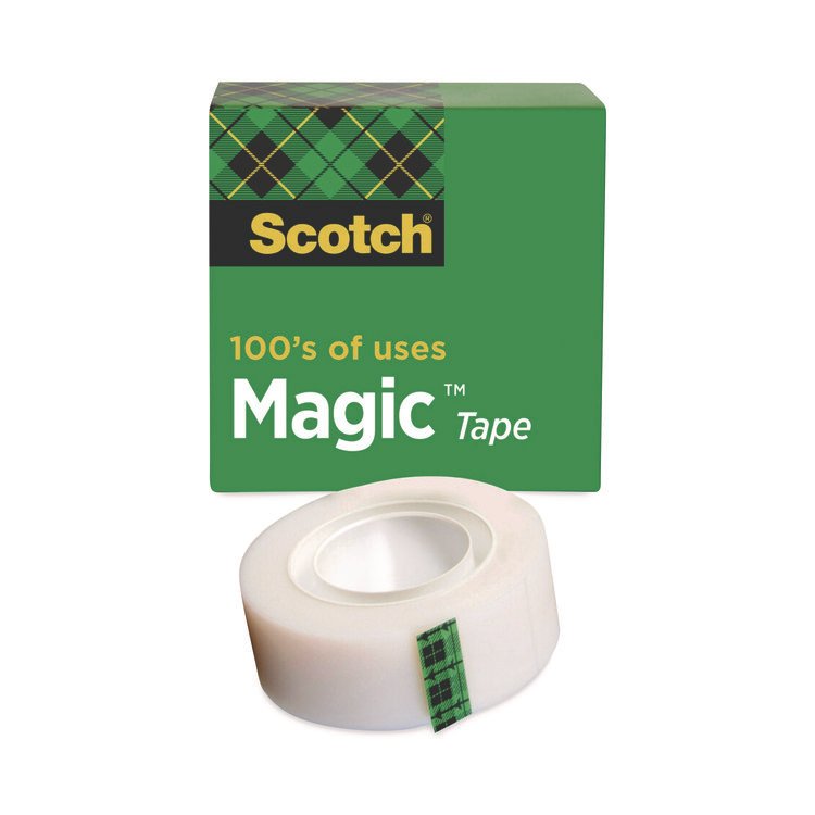 Scotch Magic Tape Refill, 1" Core, 0.75" x 36 yds, Clear, 12/Pack (MMM810341296PK)