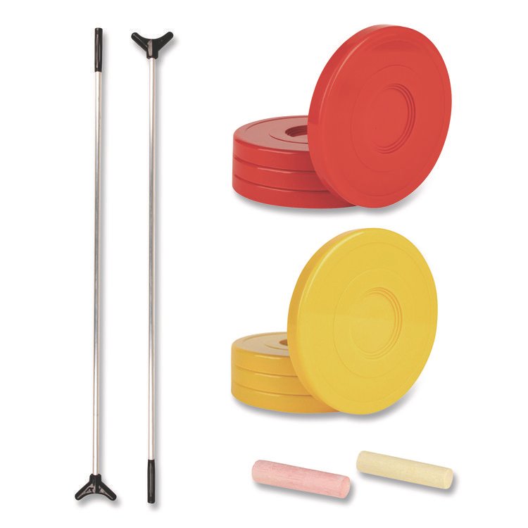Champion Sports Economy Shuffleboard Set, 15-ft Court, Four 51" Cues, Eight Discs (CSISBA20)