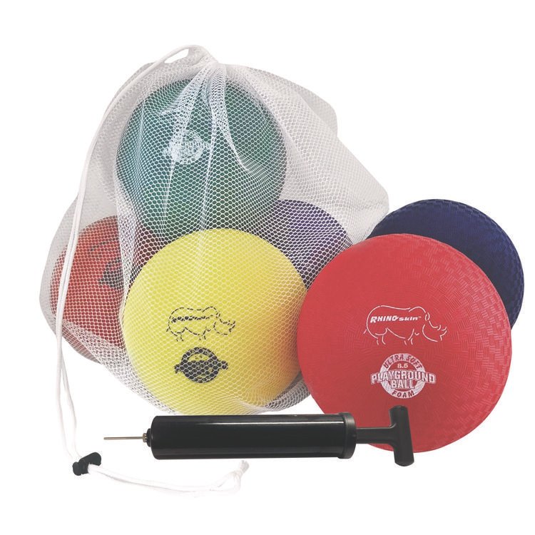 Champion Sports Rhino Soft Playground Ball Set, 8.5" Diameter, Assorted Colors, 6/Set (CSIRSPGSET)