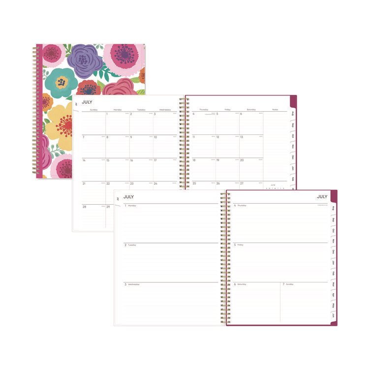 Blue Sky Mahalo Academic Year Create-Your-Own Cover Weekly/Monthly Planner, Floral Artwork, 11 x 8.5, 12-Month (July-June): 2025-2026 (BLS100149)