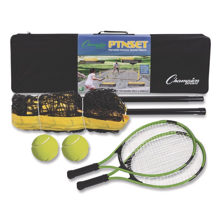 Champion Sports Tennis Net Set with 2 Rackets and 2 Tennis Balls (CSIPTNSET)