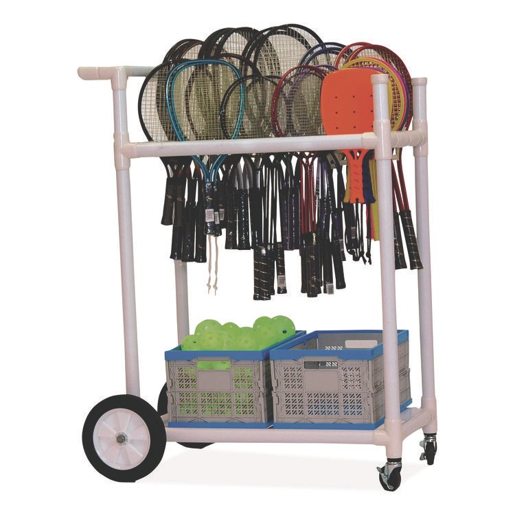 Champion Sports All-Terrain ABS Racket Cart, 20" Wide x 33" Long, White (CSIATRCT)