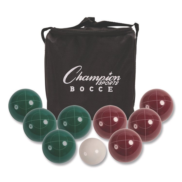 Champion Sports Deluxe Bocce Tournament Set, 4.25" dia Balls, Assorted Colors (CSICG200)