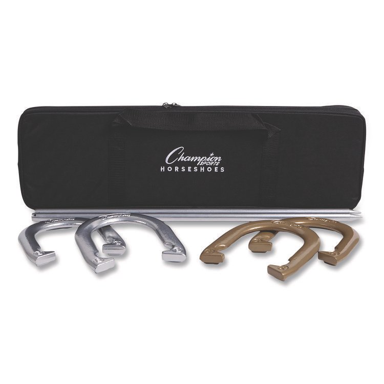 Champion Sports Deluxe Horseshoe Tournament Set, 4 Horseshoes/2 Stakes/Carry Bag/Rule Sheet (CSICG205)