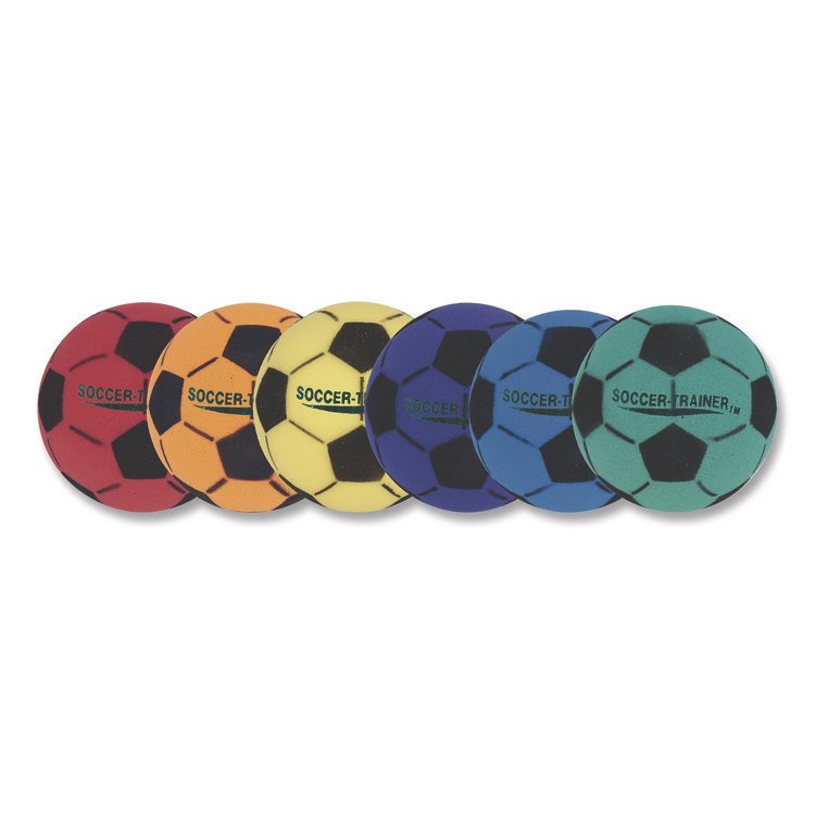 Champion Sports Ultra Foam Soccer Ball Set, 8" Diameter, Assorted Colors, 6/Set (CSIFSBSET)