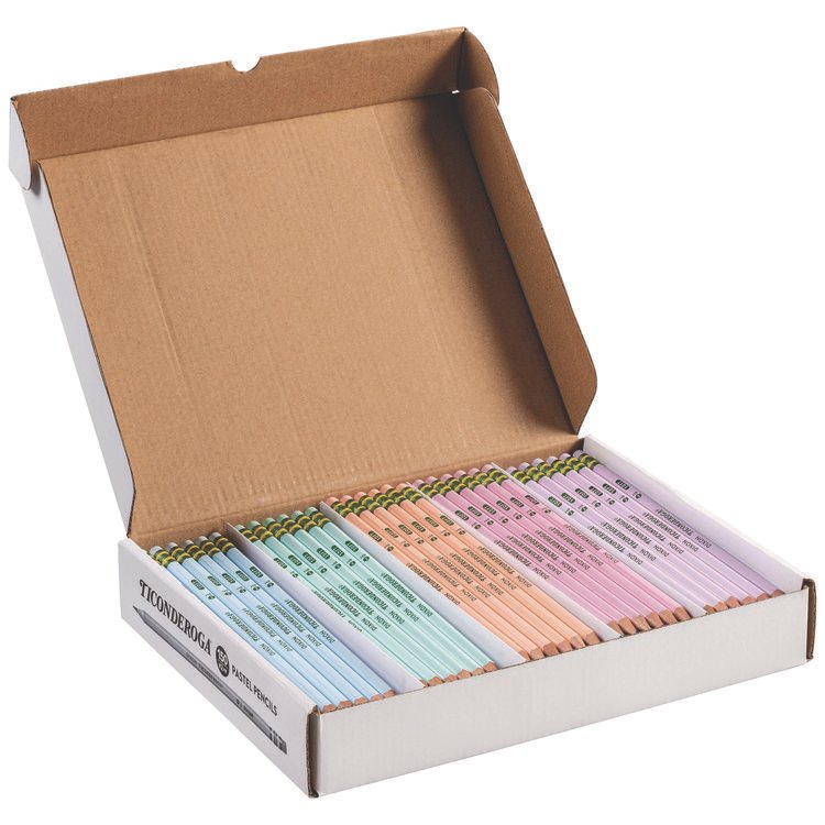 Ticonderoga Pre-Sharpened Pencil, 2.2 mm, HB (#2), Black Lead, Pastel Assorted Barrel Colors, 150/Pack (DIXX13750)