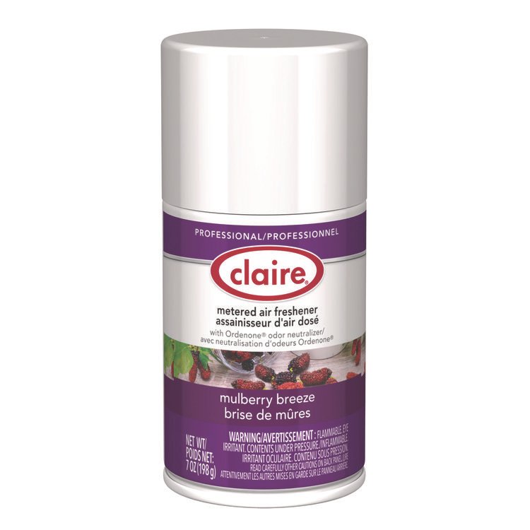 Claire Metered Air Freshener, Mulberry Scent, 7 oz Aerosol Spray, 12/Carton (CGC106)