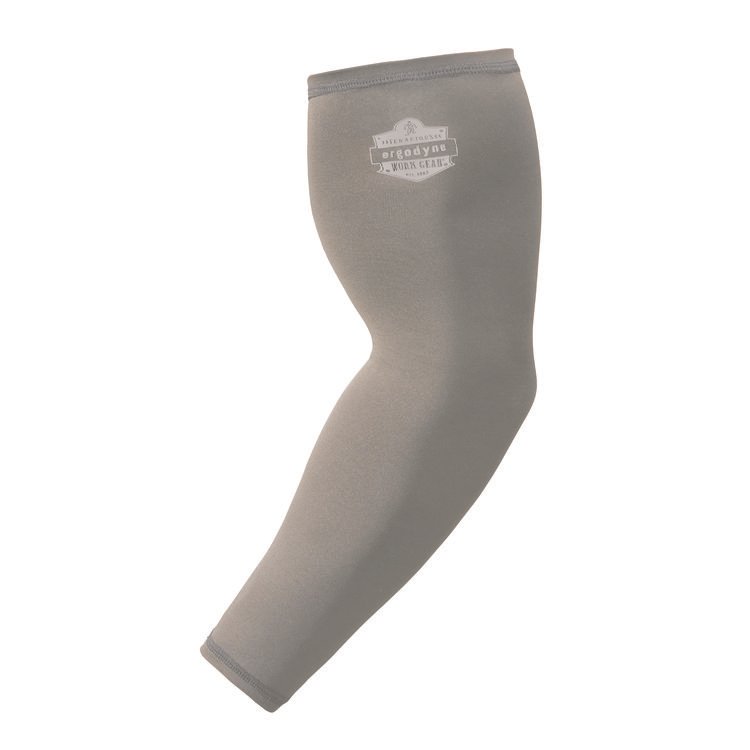 ergodyne Chill-Its 6690 Performance Knit Cooling Arm Sleeve, Polyester/Spandex, Large, Gray, Pair (EGO12188)
