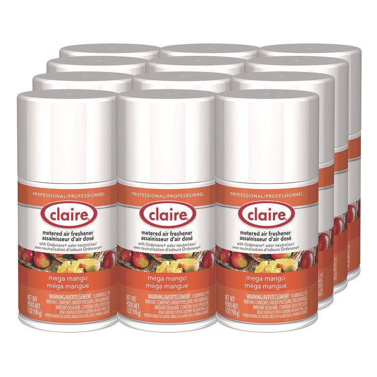 Claire Metered Air Freshener, Mango, 7 oz Aerosol Spray, 12/Carton (CGC116)