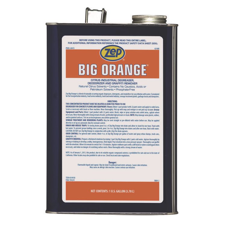Zep Commercial Big Orange, 1 gal Bottle, 4/Carton (ZPE41524)