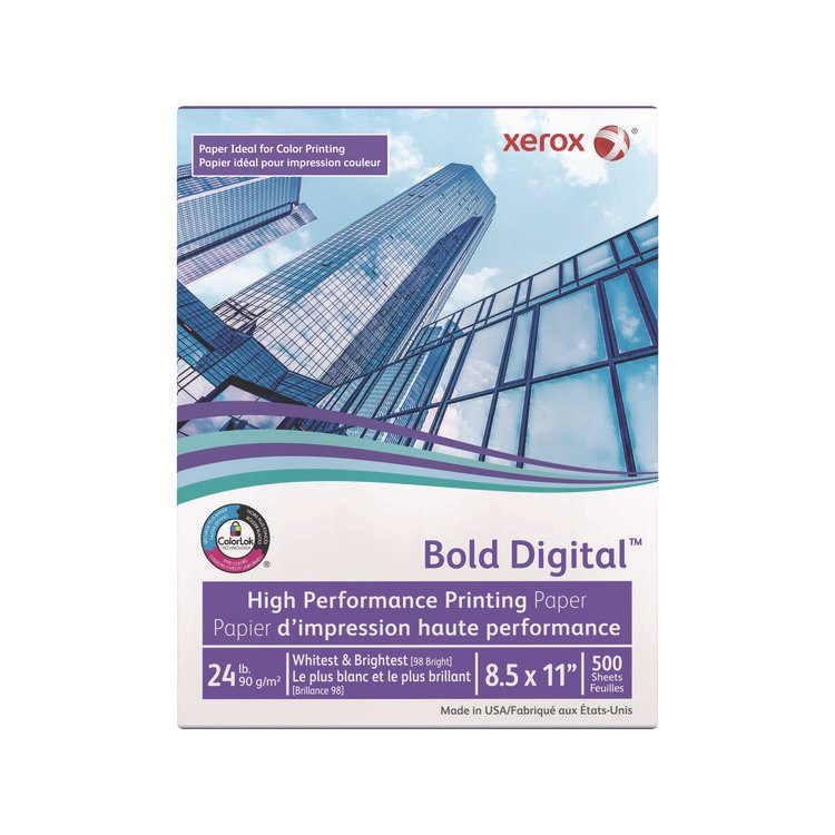 xerox Bold Digital Printing Paper, 98 Bright, 24 lb Bond Weight, 8.5 x 11, White, 500/Ream (XER3R11540)