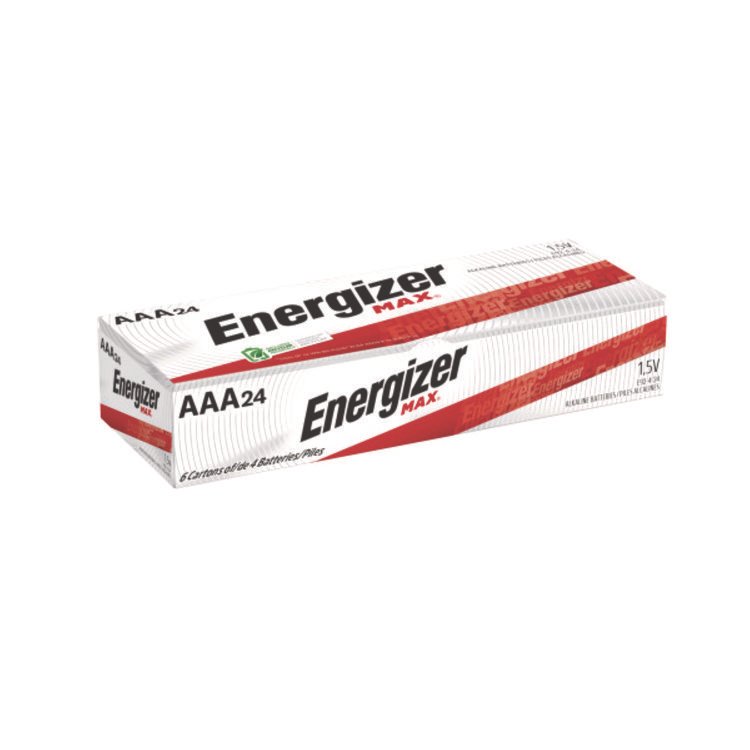 Energizer MAX AAA Alkaline Batteries, 1.5 V, 4/Pack, 6 Packs/Box (EVEE92BX)