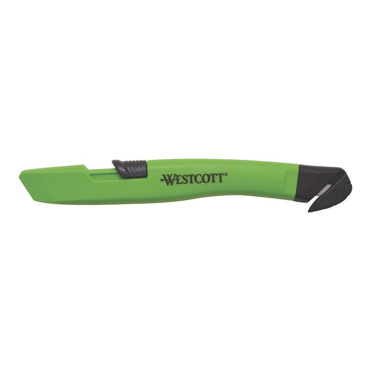 Westcott Safety Ceramic Blade Box Cutter, 0.5" Blade, 5.7" Plastic Handle, Green (ACM17969)