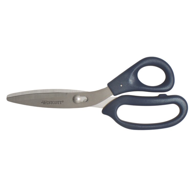 Westcott Power Pivot Shears, 8" Long, 3.5" Cut Length, Straight Blue Handle (ACM00454)