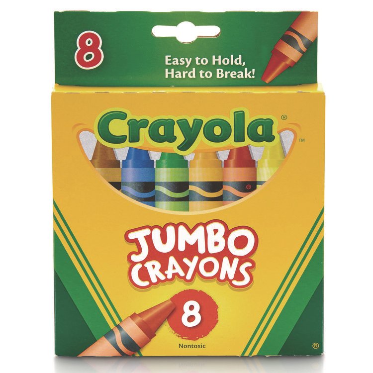 Crayola Jumbo Crayons, Assorted Colors, 8/Box (CYO520389)