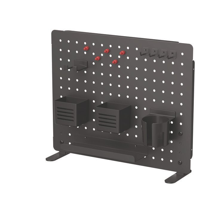 Kantek Pegboard Organizer, Three Compartments, 20.58 x 1 x 17, Black, Steel (KTKPBS120B)