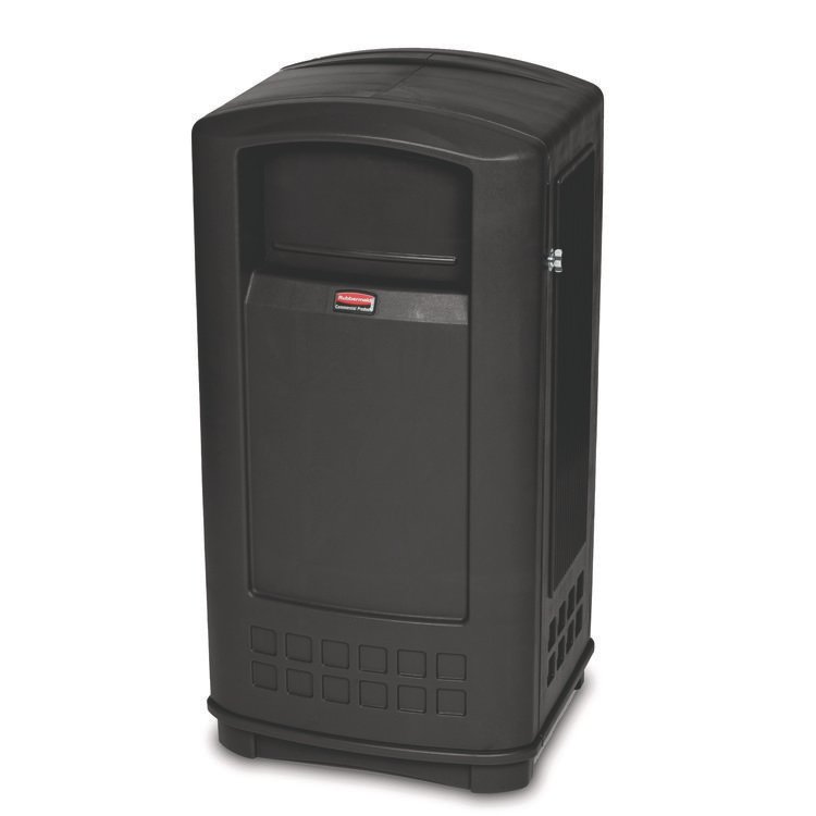 Rubbermaid Commercial Plaza Jr. Container, 35 gal, Plastic, Black (RCP9P90BLA)