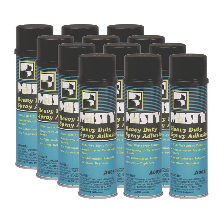 Misty Heavy-Duty Adhesive Spray, 12 oz, Dries Clear, 12/Carton (AMR1002035)