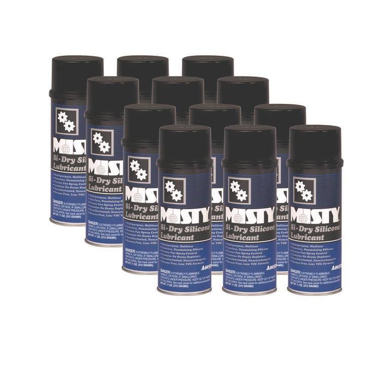 Misty Si-Dry Silicone Spray Lubricant, 11 oz Aerosol Can, 12/Carton (AMR1033585)